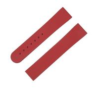 XNJIADVSY 20mm Fluororubber Watch Band Fold Clasp Quick Release Unisex Sign Compatible With Strap MoonSwatch(Red,20-18MM_WITHOUT BUCKLE)