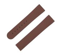 XNJIADVSY 20mm Fluororubber Watch Band Fold Clasp Quick Release Unisex Sign Compatible With Strap MoonSwatch(Brown,20-18MM_BLACK ROUND BUCKLE)