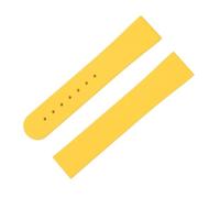 XNJIADVSY 20mm Fluororubber Watch Band Fold Clasp Quick Release Unisex Sign Compatible With Strap MoonSwatch(Yellow,20-18MM_GOLD ROUND BUCKLE)