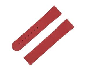 XNJIADVSY 20mm Fluororubber Watch Band Fold Clasp Quick Release Unisex Sign Compatible With Strap MoonSwatch(Red,20-18MM_BLACK ROUND BUCKLE)