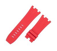 XNJIADVSY 30mm Material Soft FKM Fluororubber Strap Compatible With AP 26400, 26045, 44mm Dial Case, Needle Buckle(Red,30-24MM_GOOD GOLD BUCKLE)