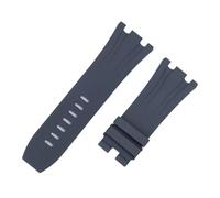 XNJIADVSY 30mm Material Soft FKM Fluororubber Strap Compatible With AP 26400, 26045, 44mm Dial Case, Needle Buckle(Grey,30-24MM_GOOD BLACK BUCKLE)