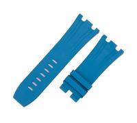 XNJIADVSY 30mm Material Soft FKM Fluororubber Strap Compatible With AP 26400, 26045, 44mm Dial Case, Needle Buckle(Light Blue,30-24MM_ROSE PIN BUCKLE)