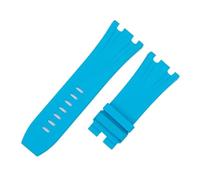 XNJIADVSY 30mm Material Soft FKM Fluororubber Strap Compatible With AP 26400, 26045, 44mm Dial Case, Needle Buckle(Sky Blue,30-24MM_ROSE PIN BUCKLE)