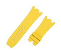 XNJIADVSY 30mm Material Soft FKM Fluororubber Strap Compatible With AP 26400, 26045, 44mm Dial Case, Needle Buckle(Yellow,30-24MM_GOOD ROSE BUCKLE)