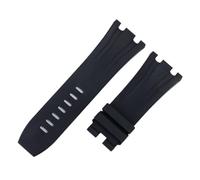 XNJIADVSY 30mm Material Soft FKM Fluororubber Strap Compatible With AP 26400, 26045, 44mm Dial Case, Needle Buckle(Black,30-24MM_WITHOUT BUCKLE)
