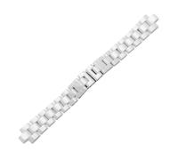 XNJIADVSY 6mm 7.5mm Ceramic Watchband Compatible With Chanel J12 - Shiny White Black Bracelet With Folding Clasp, Smooth Convex Mouth(WHITE,19x7.5mm)