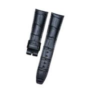 XNJIADVSY Alligator Grain Calf Leather Wristwatch Band Watch 20mm Watchband 21mm Strap Men Compatible With Baume&Mercie CLIFTON(Black,21mm)