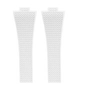 XNJIADVSY Compatible With 11 12mm FKM Convex Strap Compatible With Tissot PRX Series 35 40mm Fluoro Rubber Quick Release Butterfly Buckle Watch Band(White no clasp,11mm)