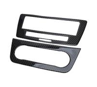 XNJIADVSY Compatible With 2Pcs/set Car Center Console CD Panel Cover Trim Compatible With Benz GLE W166 2015 2016 2017 2018 2019 Black Carbon Fiber New