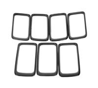 XNJIADVSY Compatible With 7Pcs Gloss Black Chrome Front Grille Trim Ring Insert Compatible With Jeep Grand Cherokee 2014 2015 2016(Gloss Black)