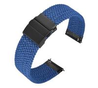 XNJIADVSY Compatible With ANBEER Two-Stage Braided Nylon Strap 18mm 20mm 22mm, Quick-Release Watch Band Press Stainless Steel Buckle(B-Blue,22mm)
