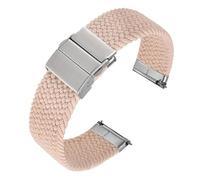 XNJIADVSY Compatible With ANBEER Two-Stage Braided Nylon Strap 18mm 20mm 22mm, Quick-Release Watch Band Press Stainless Steel Buckle(Pink,18mm)