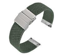 XNJIADVSY Compatible With ANBEER Two-Stage Braided Nylon Strap 18mm 20mm 22mm, Quick-Release Watch Band Press Stainless Steel Buckle(Green,18mm)