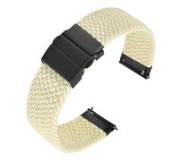 XNJIADVSY Compatible With ANBEER Two-Stage Braided Nylon Strap 18mm 20mm 22mm, Quick-Release Watch Band Press Stainless Steel Buckle(B-White,20mm)