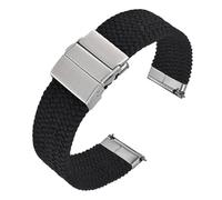 XNJIADVSY Compatible With ANBEER Two-Stage Braided Nylon Strap 18mm 20mm 22mm, Quick-Release Watch Band Press Stainless Steel Buckle(Black,20mm)