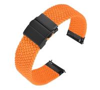 XNJIADVSY Compatible With ANBEER Two-Stage Braided Nylon Strap 18mm 20mm 22mm, Quick-Release Watch Band Press Stainless Steel Buckle(B-Orange,22mm)