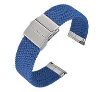 XNJIADVSY Compatible With ANBEER Two-Stage Braided Nylon Strap 18mm 20mm 22mm, Quick-Release Watch Band Press Stainless Steel Buckle(Blue,22mm)