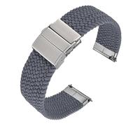 XNJIADVSY Compatible With ANBEER Two-Stage Braided Nylon Strap 18mm 20mm 22mm, Quick-Release Watch Band Press Stainless Steel Buckle(Grey,20mm)