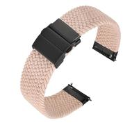 XNJIADVSY Compatible With ANBEER Two-Stage Braided Nylon Strap 18mm 20mm 22mm, Quick-Release Watch Band Press Stainless Steel Buckle(B-Pink,22mm)