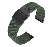 XNJIADVSY Compatible With ANBEER Two-Stage Braided Nylon Strap 18mm 20mm 22mm, Quick-Release Watch Band Press Stainless Steel Buckle(B-Green,20mm)