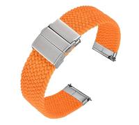XNJIADVSY Compatible With ANBEER Two-Stage Braided Nylon Strap 18mm 20mm 22mm, Quick-Release Watch Band Press Stainless Steel Buckle(Orange,22mm)