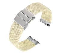 XNJIADVSY Compatible With ANBEER Two-Stage Braided Nylon Strap 18mm 20mm 22mm, Quick-Release Watch Band Press Stainless Steel Buckle(White,18mm)