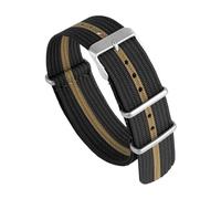 XNJIADVSY Compatible With Applicable NATO All-in-one Fine-woven Nylon Woven Canvas Strap 18mm 19mm 20mm 22mm Style Breathable And Waterproof(Black gold,19mm)