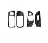 XNJIADVSY Compatible With Honda Civic 2001-2005 Carbon Fiber Interior Car Door Windows Control Panel Trim Cover Decoration Sticker Accessories(Black LHD)