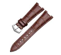 XNJIADVSY Compatible With Leather Watch Band Compatible With Patek Philippe 5711 5712G Nautilus Watchs Men's And Women's Special Notch Wristband 25mm(BrownSilverPinBuckle)