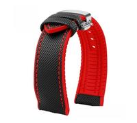 XNJIADVSY Compatible With Longines Water Ghost Hamilton Series Nylon Rubber Bottom Watch Strap 20mm 22mm 23 Men Soft Waterproof Wrist Band(Black red silver B,20mm)