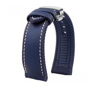 XNJIADVSY Compatible With Longines Water Ghost Hamilton Series Nylon Rubber Bottom Watch Strap 20mm 22mm 23 Men Soft Waterproof Wrist Band(Blue White silver B,19mm)
