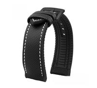 XNJIADVSY Compatible With Longines Water Ghost Hamilton Series Nylon Rubber Bottom Watch Strap 20mm 22mm 23 Men Soft Waterproof Wrist Band(Black White black A,19mm)
