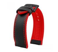 XNJIADVSY Compatible With Longines Water Ghost Hamilton Series Nylon Rubber Bottom Watch Strap 20mm 22mm 23 Men Soft Waterproof Wrist Band(Black red black A,22mm)