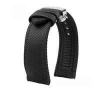 XNJIADVSY Compatible With Longines Water Ghost Hamilton Series Nylon Rubber Bottom Watch Strap 20mm 22mm 23 Men Soft Waterproof Wrist Band(Black black silver B,19mm)