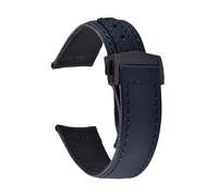 XNJIADVSY Compatible With Omega Seamaster Sailcloth Leather Watch Strap 20mm 22mm Canvas Band Waterproof Sport Business Wristband Men(All Blue-Black,20mm)