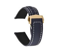 XNJIADVSY Compatible With Omega Seamaster Sailcloth Leather Watch Strap 20mm 22mm Canvas Band Waterproof Sport Business Wristband Men(Blue White-Gold,22mm)