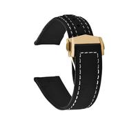 XNJIADVSY Compatible With Omega Seamaster Sailcloth Leather Watch Strap 20mm 22mm Canvas Band Waterproof Sport Business Wristband Men(Black White-Gold,22mm)