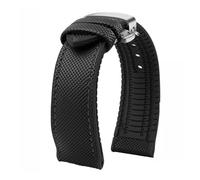 XNJIADVSY Compatible With Omega Tissot MIDO IWC Watchband 19 20mm 22mm Nylon Silicone Bottom Watch Strap Men Waterproof Rubber Wrist Band Accessories(Black X silver B,23mm)