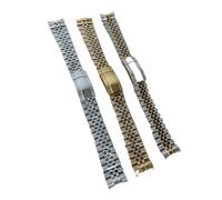 XNJIADVSY Compatible With Rolex Steel Band Datejust Oyster Perpetual Men's Stainless Solid Curved Link Bracelet 20mm21mm(Gold,21mm)