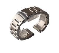 XNJIADVSY Compatible With Silver 22mm 24mm 26mm Stainless Steel Watch Strap Solid Links Heavy Wristwatch Band Men Metal Bracelet(26mm)
