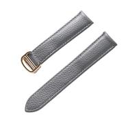 XNJIADVSY Compatible With Soft Leather Pebbled Strap Replacement Cartier London 14mm 16mm 18mm 20mm 22mm Accessories(Grey Gold Buckle,14mm)