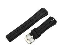 XNJIADVSY Compatible With Timex Tide T2n720 T2n721 Tw2t76300 Series Waterproof Sweat-Proof Soft Comfortable Raised Mouth Silicone Watch Strap 24x16mm(Black White-Steel)