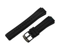 XNJIADVSY Compatible With Timex Tide T2n720 T2n721 Tw2t76300 Series Waterproof Sweat-Proof Soft Comfortable Raised Mouth Silicone Watch Strap 24x16mm(Black Blue-Black)