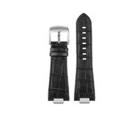 XNJIADVSY Compatible With Tissot PRX Leather Watch Strap Men's Super Player T137 410..407 Quick Release Chain 26MM 12mm(Black Silver)