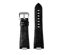 XNJIADVSY Compatible With Tissot PRX Super Player T137410A/407A 27 * 12mm Convex Joint Refinded Metal Silver Gold Watchband(Black-S pin)