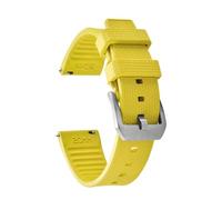 XNJIADVSY High Grade FKM Strap 20mm 22mm Diving Fluoro Rubber Quick Release Watch Band Accessories Compatible With IWC Omega Rolex Compatible With Universal(Yellow-Silver Buckle,22mm)
