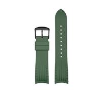 XNJIADVSY Quick-release Rubber Strap Compatible With Rolex Submariner Water Ghost Yacht Log Sport Men's Waterproof Sweat Silica Gel Bracelet(Green BK,22mm)