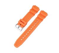 XNJIADVSY Rubber Strap Compatible With Casio AE-1200WH AQ-S810W MRW-200H Stainless Steel Buckle 18mm Replacement Band AE-1000W Watch Accessories(Orange-Silver)