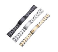 XNJIADVSY Substitute Watch Metal Strap 20mm22mmSolid Three Bead Stainless Steel Universal Compatible With Men And Women(Black,20mm)